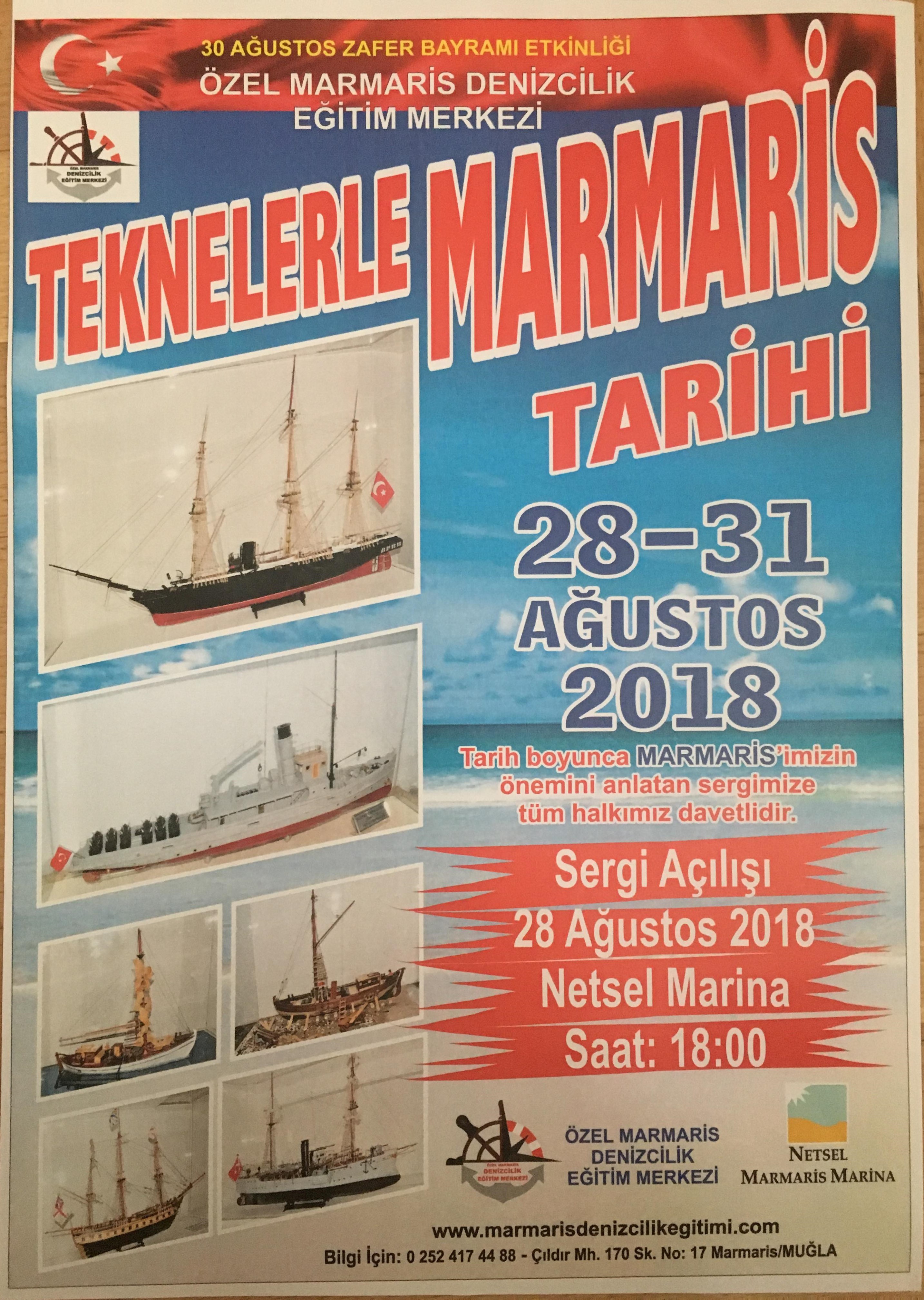 28-31 AĞUSTOS 'TEKNELERLE MARMARİS TARİHİ' KONULU SERGİ